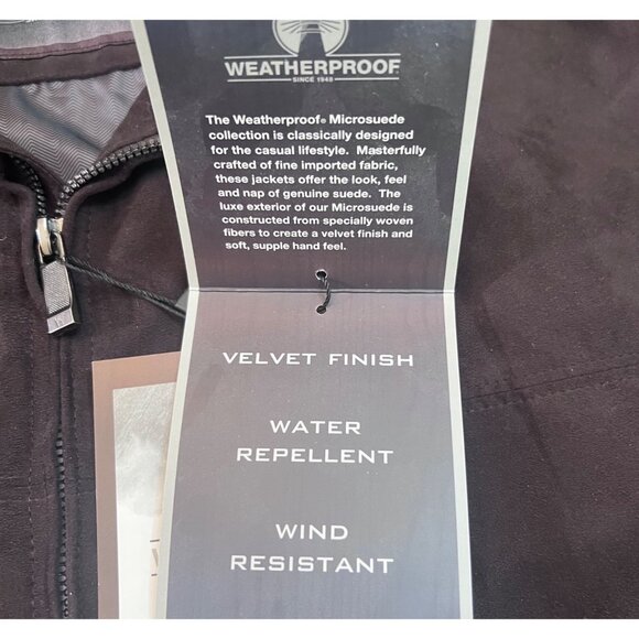 NEW Weatherproof Microsuede Water-Repellent Wind-Resistant Jacket Velvet Brown M - Picture 3 of 10